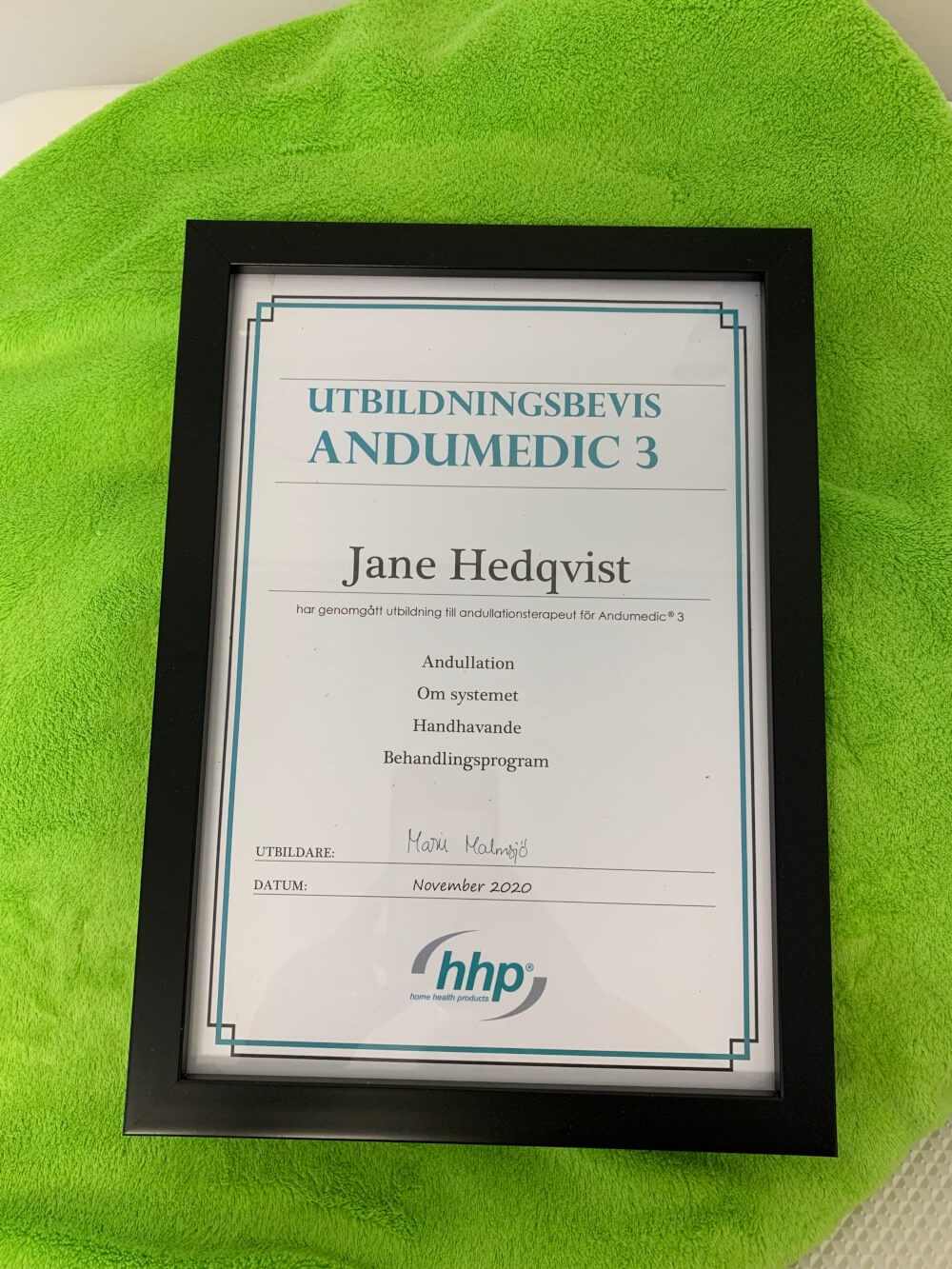 Jane Hedqvist Diplom Andumedic 3